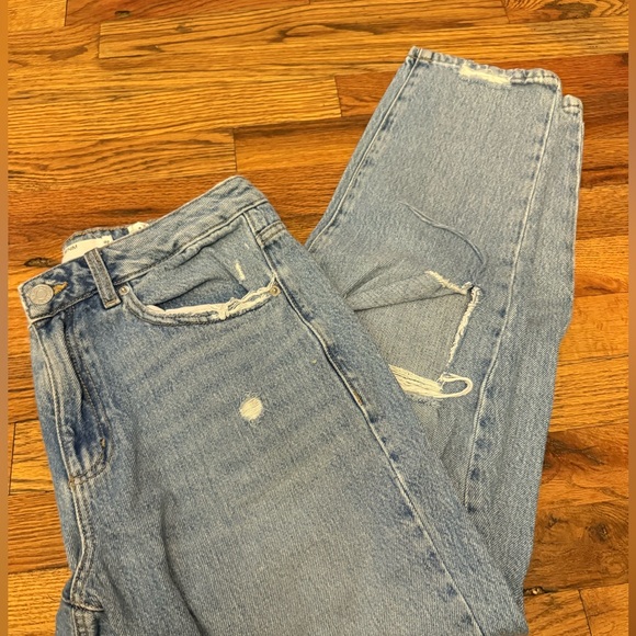 Garage Denim - Garage Mom Distressed Light Blue Jeans